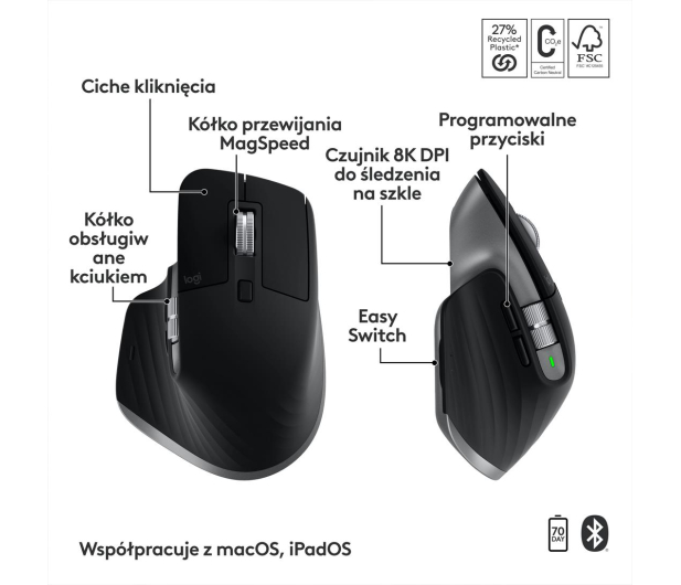 LOGITECH MX Keys S Combo for Mac Grafit 920-012845 - 1261405 - zdjęcie 11